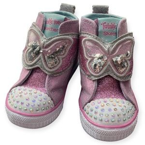 NWOB Skechers Twinkle Toes 5 Butterfly Flutter Floaties Toddler Girl Light Up